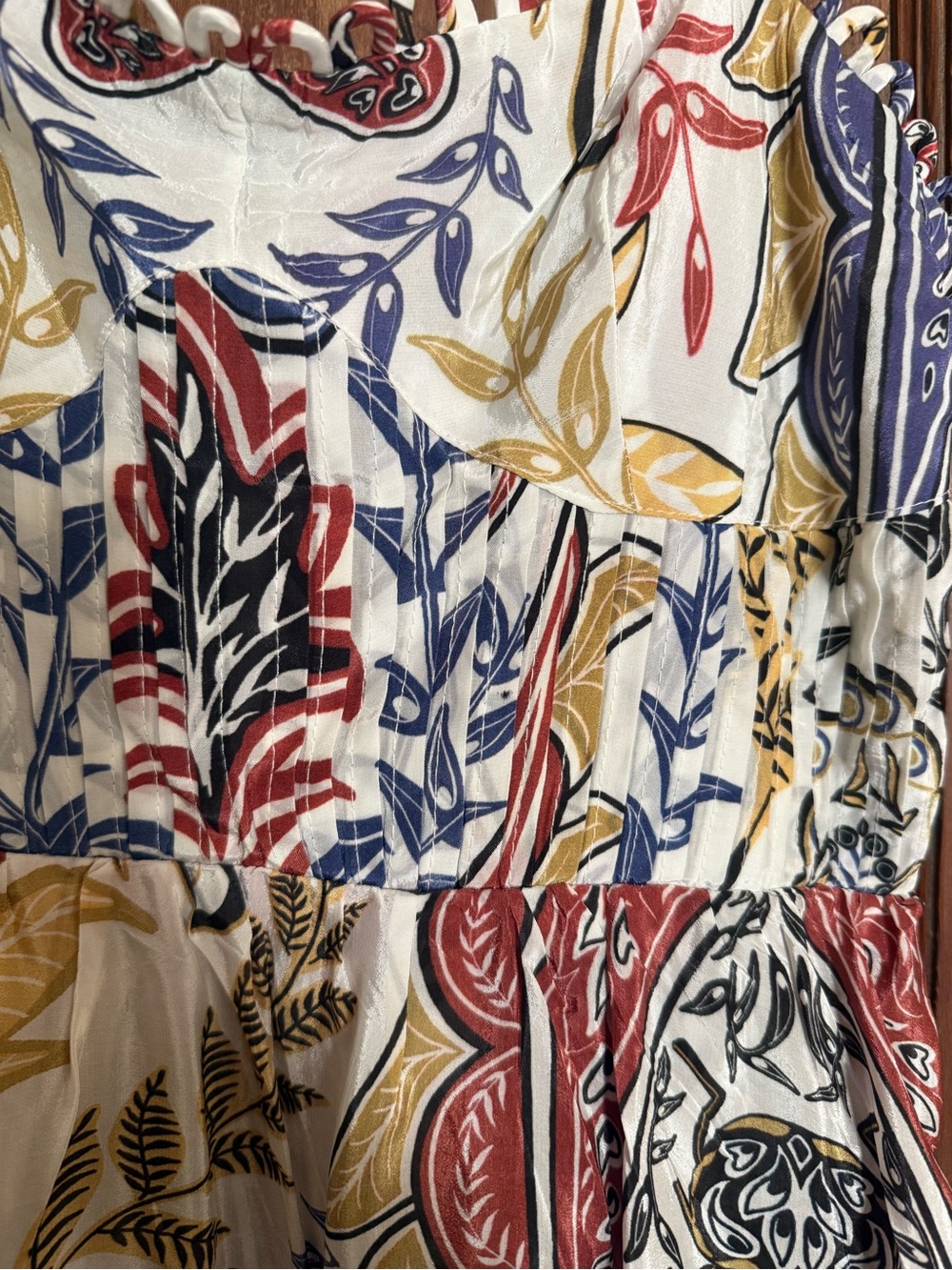 FARM Rio Cream Maxi Dress with Blue, Orange and Brown Paisley Print - Picture 7 of 8